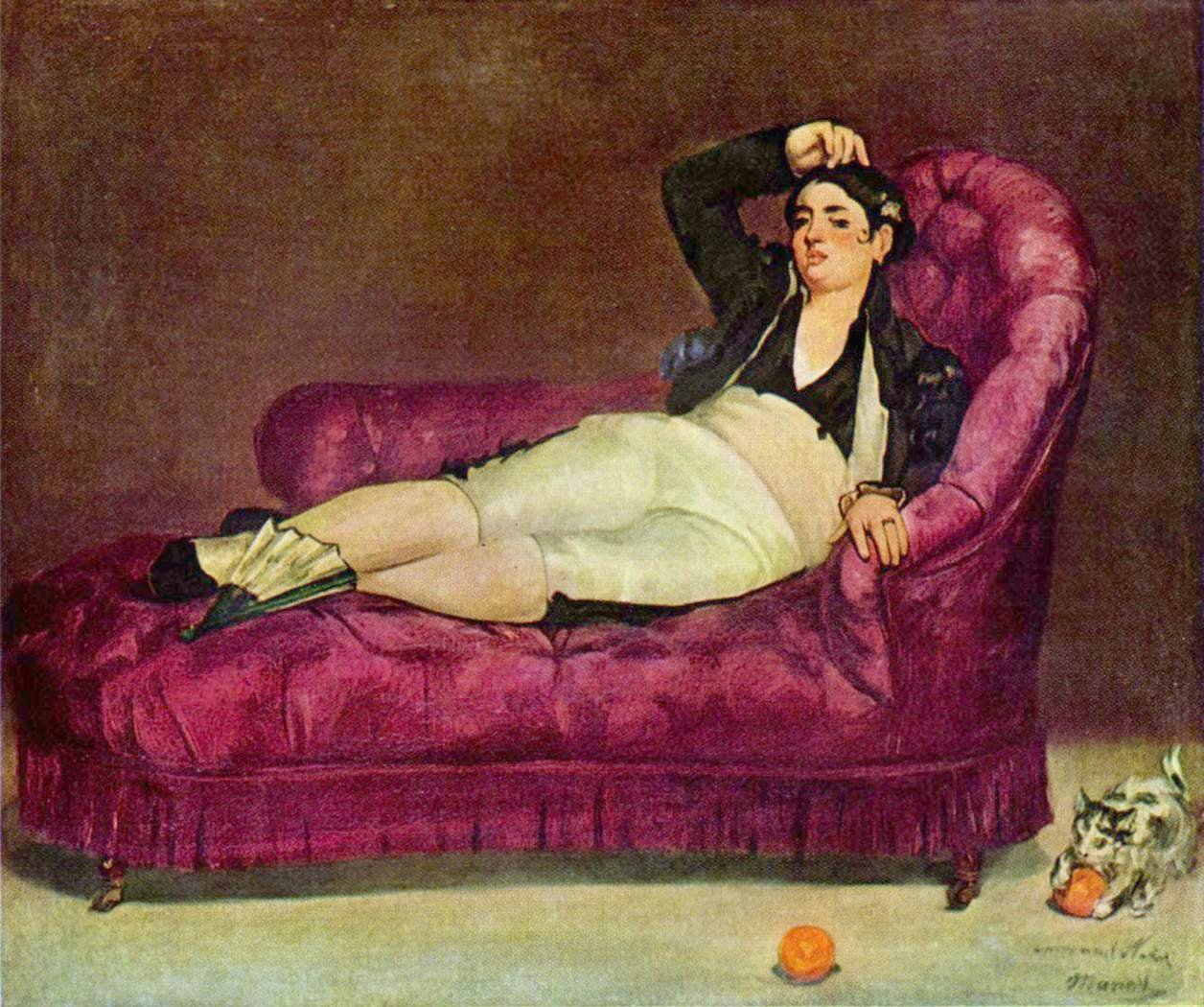 Jonge Vrouw Liggend in Spaanse Kleding door Édouard Manet