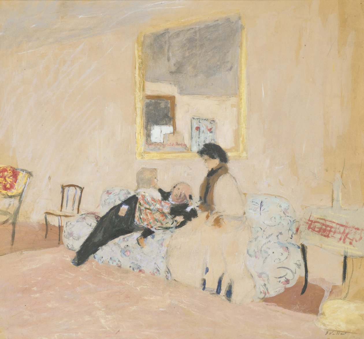 Annette en de bezoekers door Edouard Vuillard