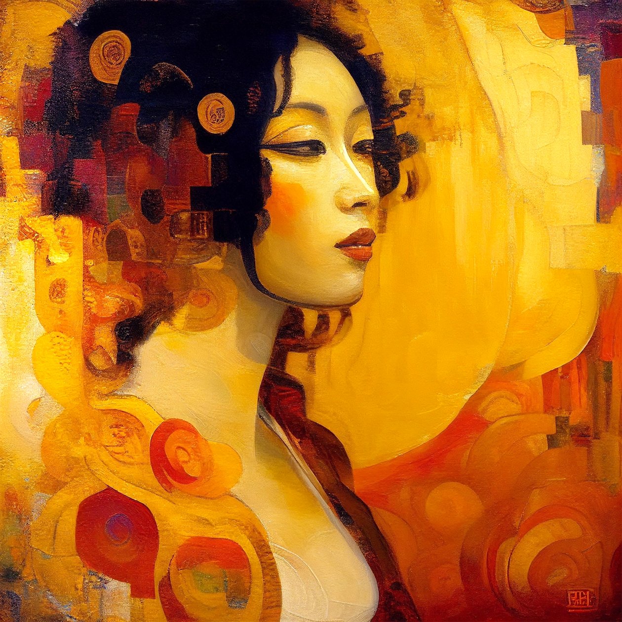 Abstract portret, mooie aantrekkelijke vrouwelijk door F. Abderrahim