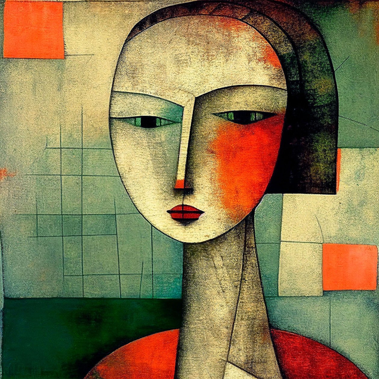 Ogen van Mysterie: Abstract Figuratief Surrealisme Damesportret door F. Abderrahim