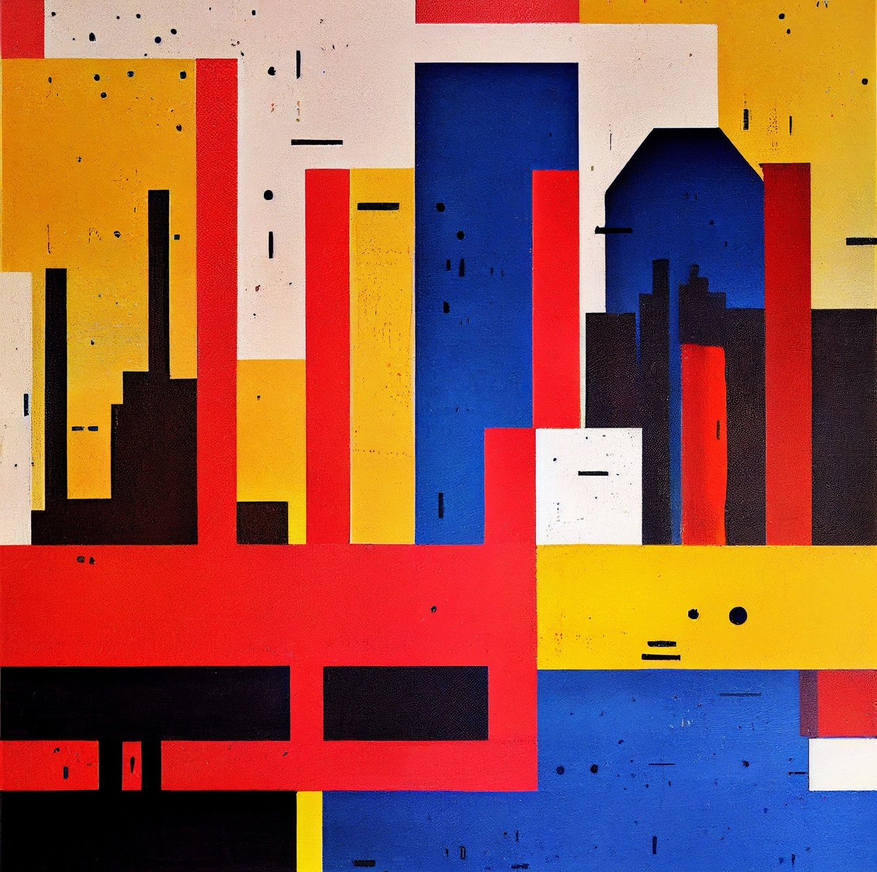 Geometrische vormen kunst, canvas kunst afdrukken, inheemse kleuren door F. Abderrahim