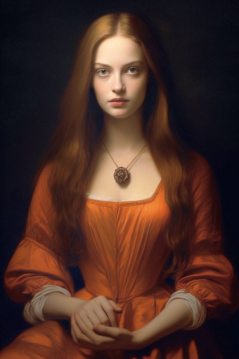 Portretschilderij van mooie vrouwelijke supermodel 18e eeuw | Canvas Prints door F. Abderrahim
