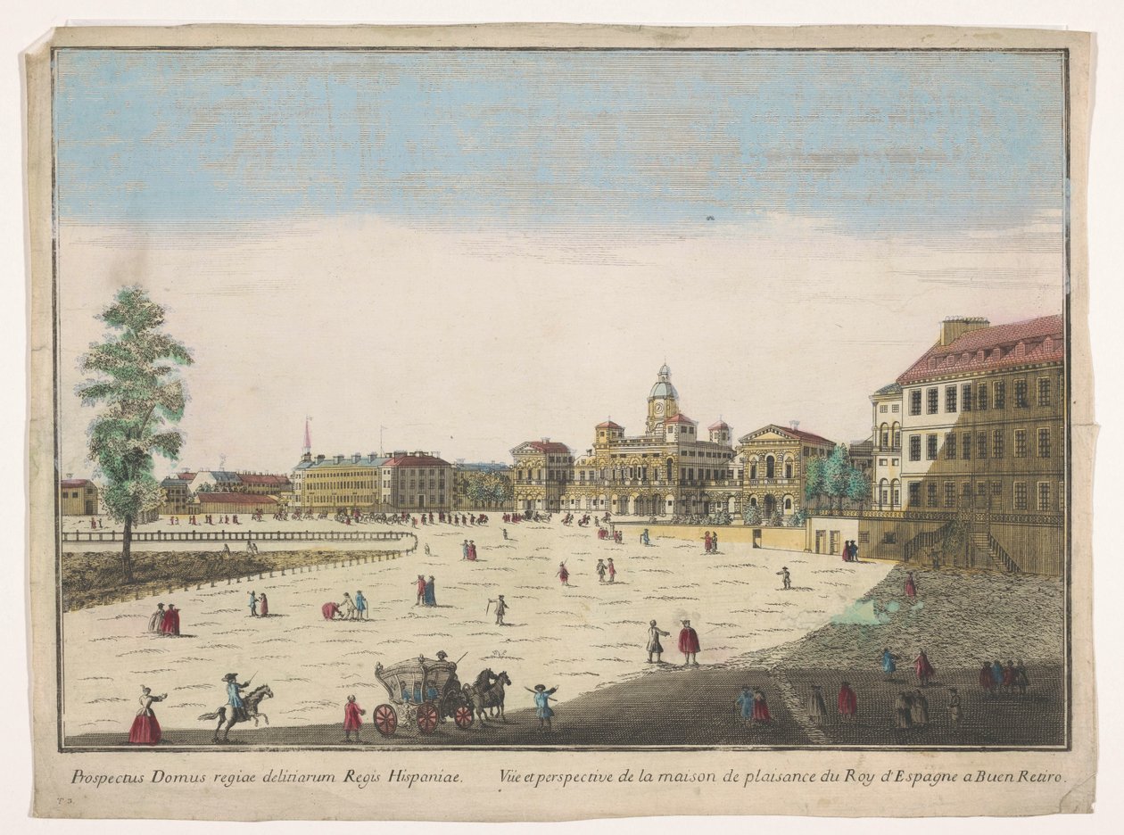 Gezicht op het Palacio del Buen Retiro te Madrid door familie Remondini (attributed to)