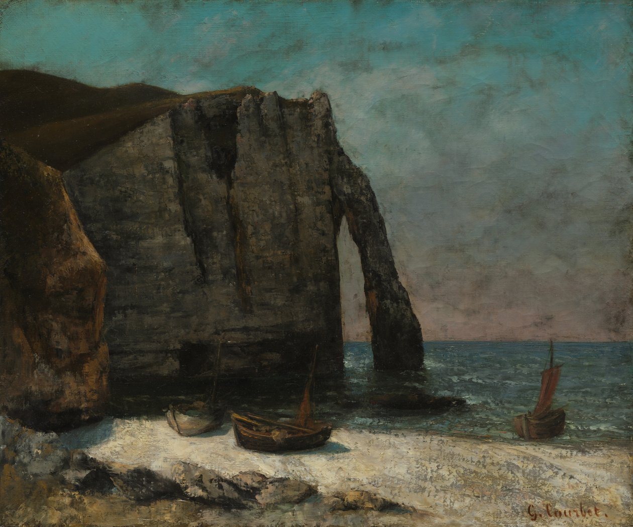 De Klif bij Étretat door imitator of Gustave Courbet