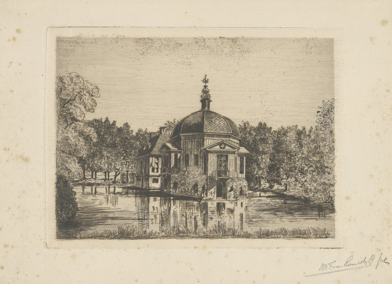 Gezicht op Trompenburgh door jonkheer Barthold Willem Floris van Riemsdijk
