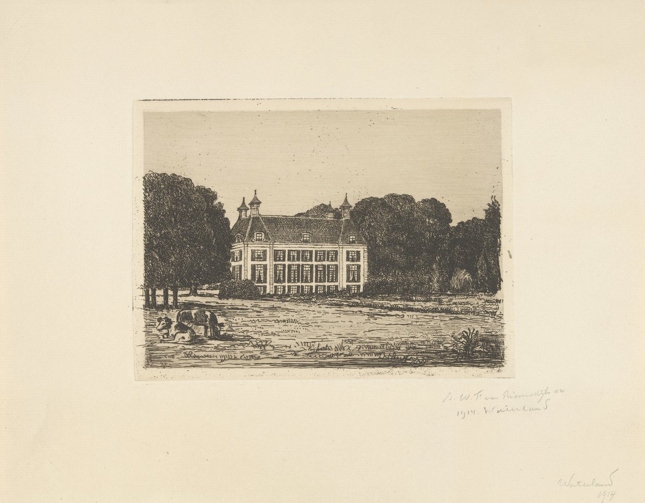 Landgoed Waterland door jonkheer Barthold Willem Floris van Riemsdijk