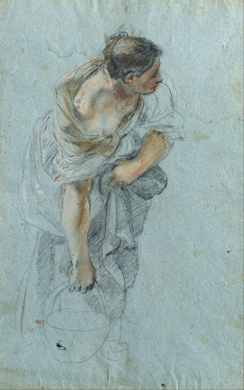 Studie voor een vrouwelijke figuur door known as Borgognone Guglielmo Cortese