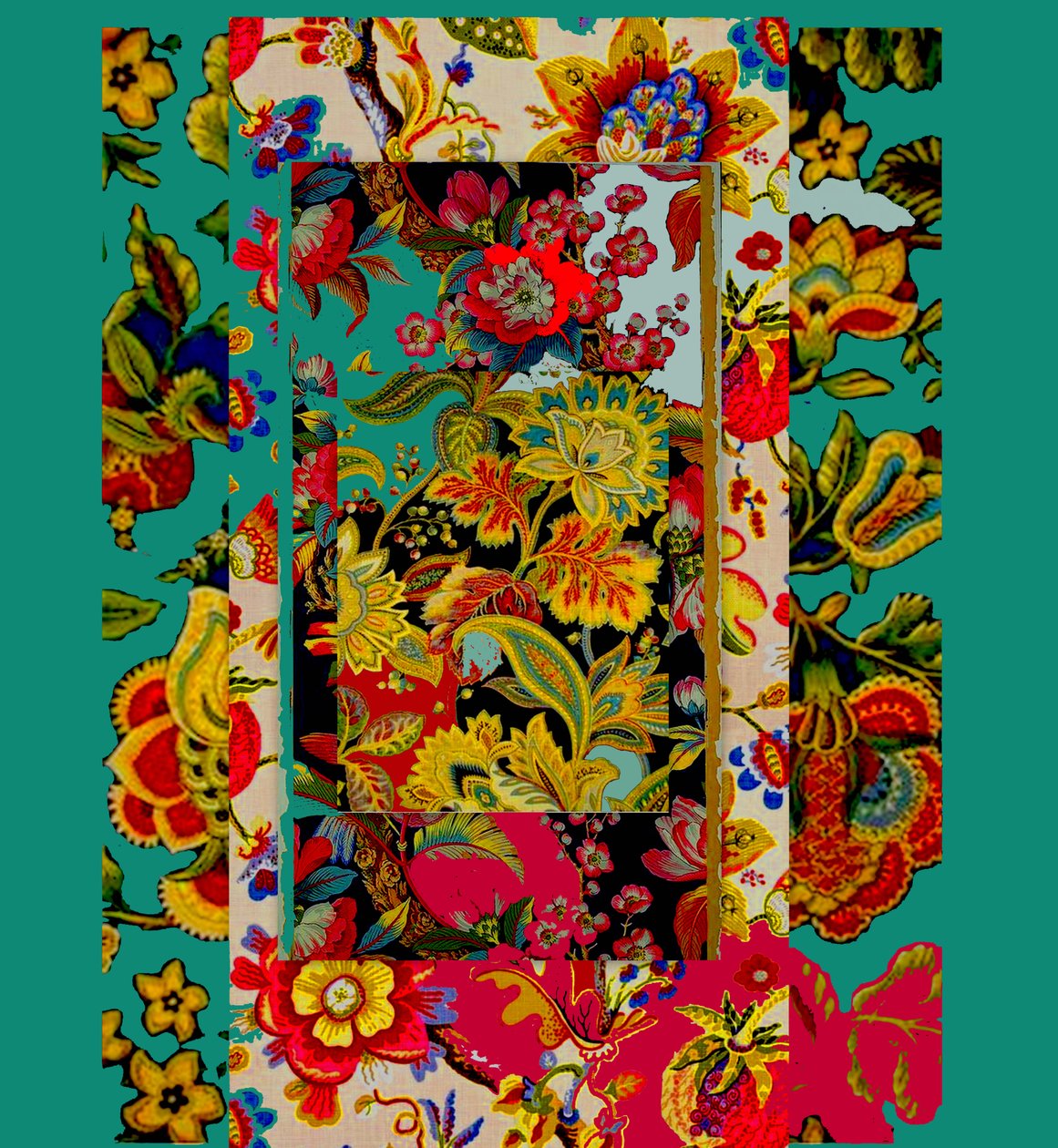 Collage van patronen, 2017 (gemengde techniek) door linda arthurs
