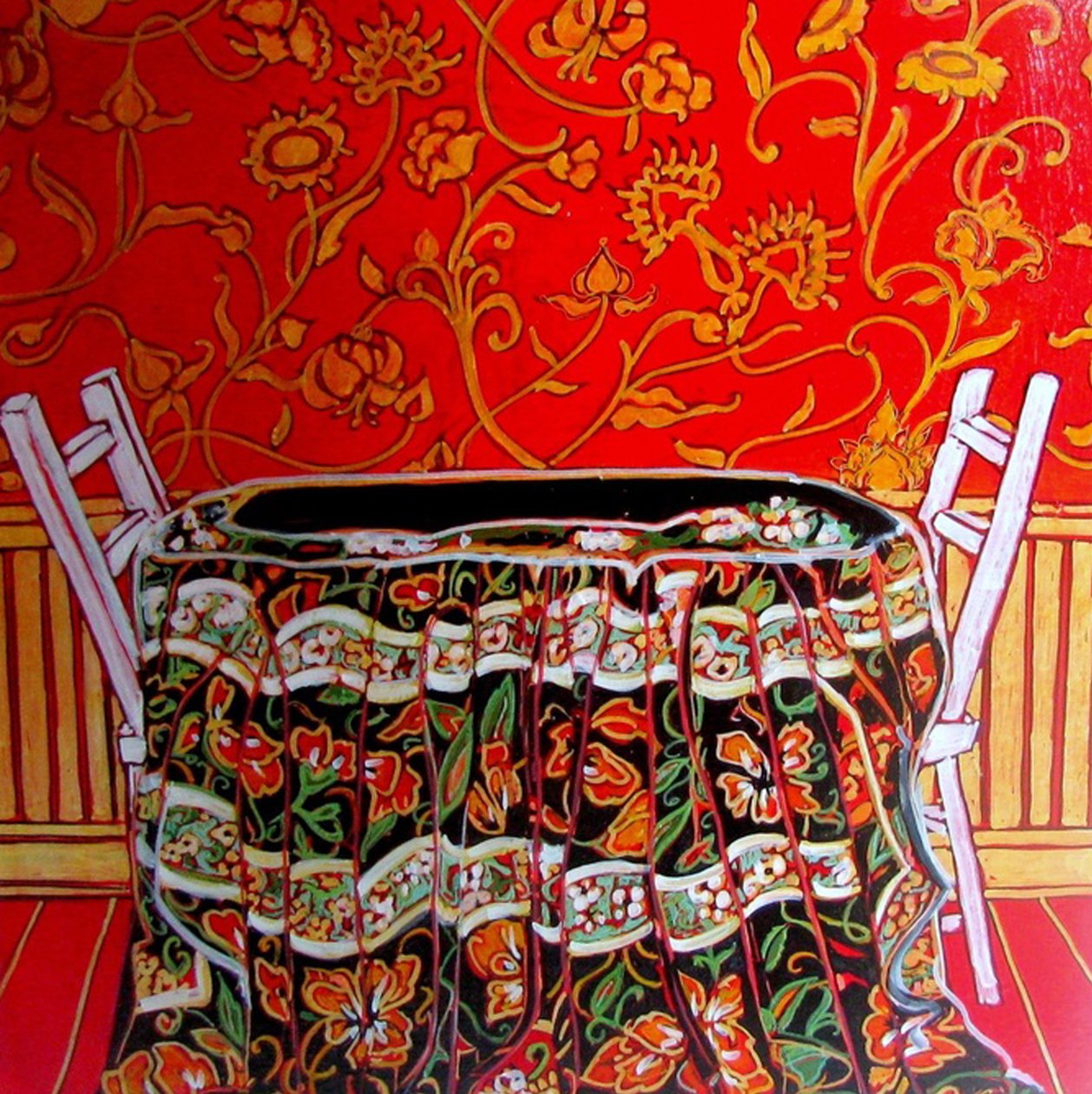 Dining Out, 2014 (beginnend met gemengde techniek) door linda arthurs