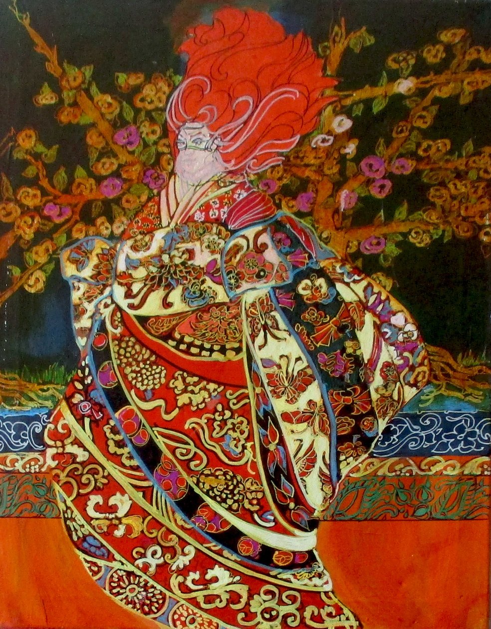 Magische vrouw, 2015 (gemengd, acryl, inkt, olie) door linda arthurs