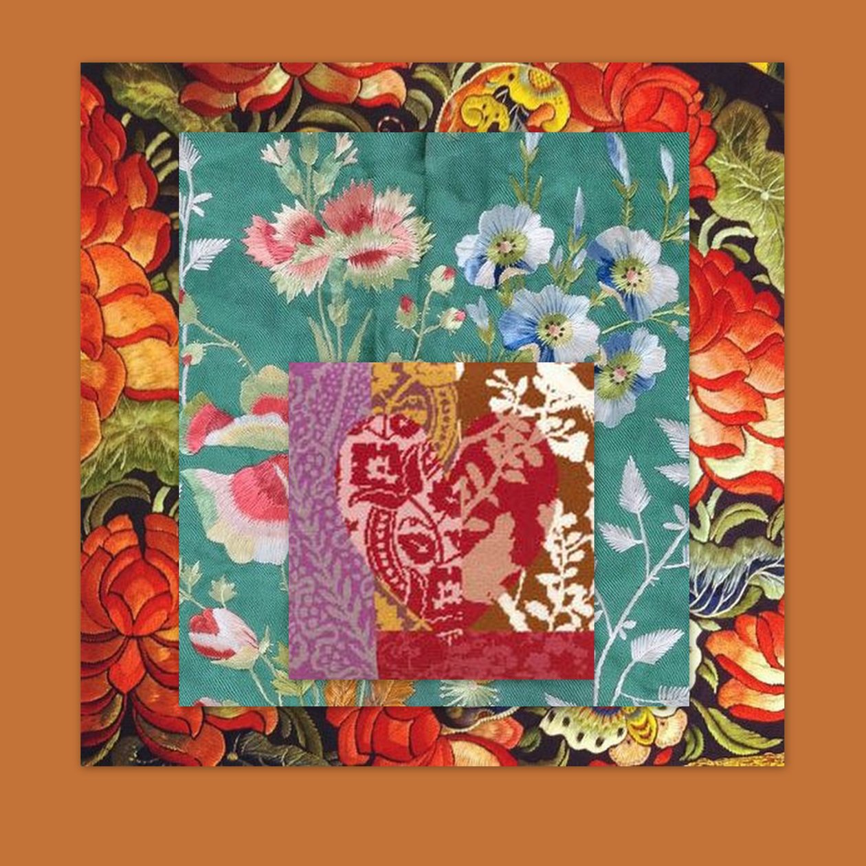 PRETTY FLORAL COLLAGE, 2018 (gemengde techniek) door linda arthurs