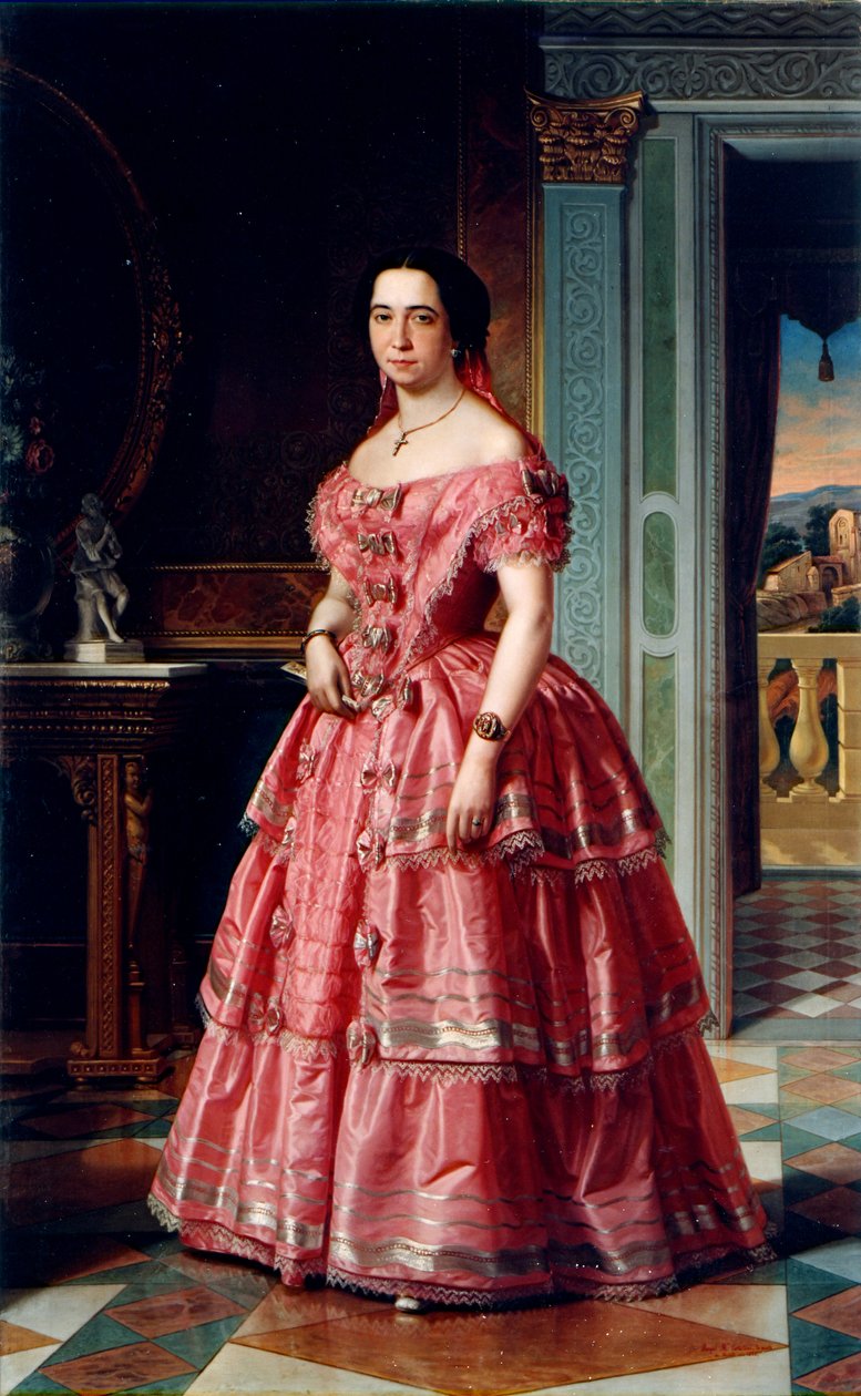 Portret van een dame door Angel María Cortellini