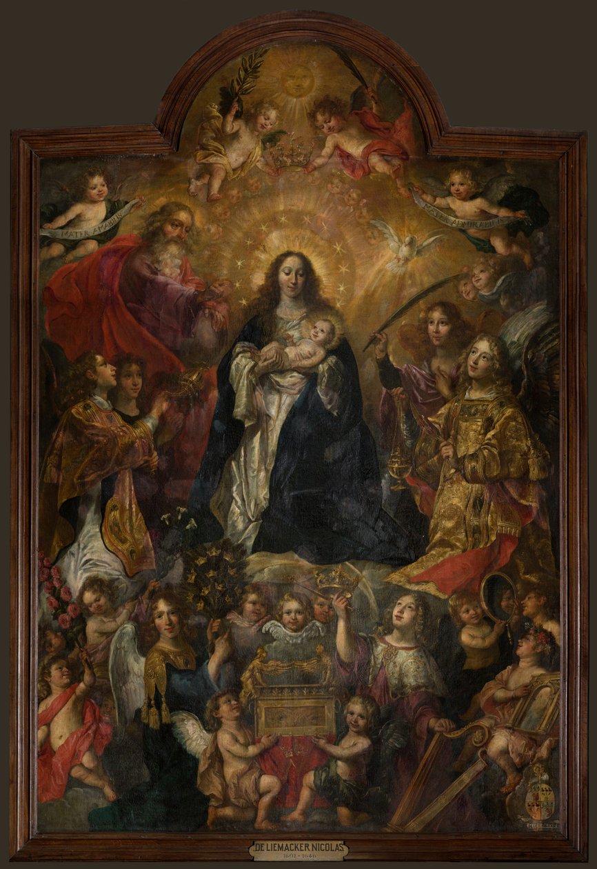 Parochiekerk (Sint-Walburgakerk). Schilderij. Nicolas De Liemaeckere. door or Liemaecker Nicolaas de Liemakere