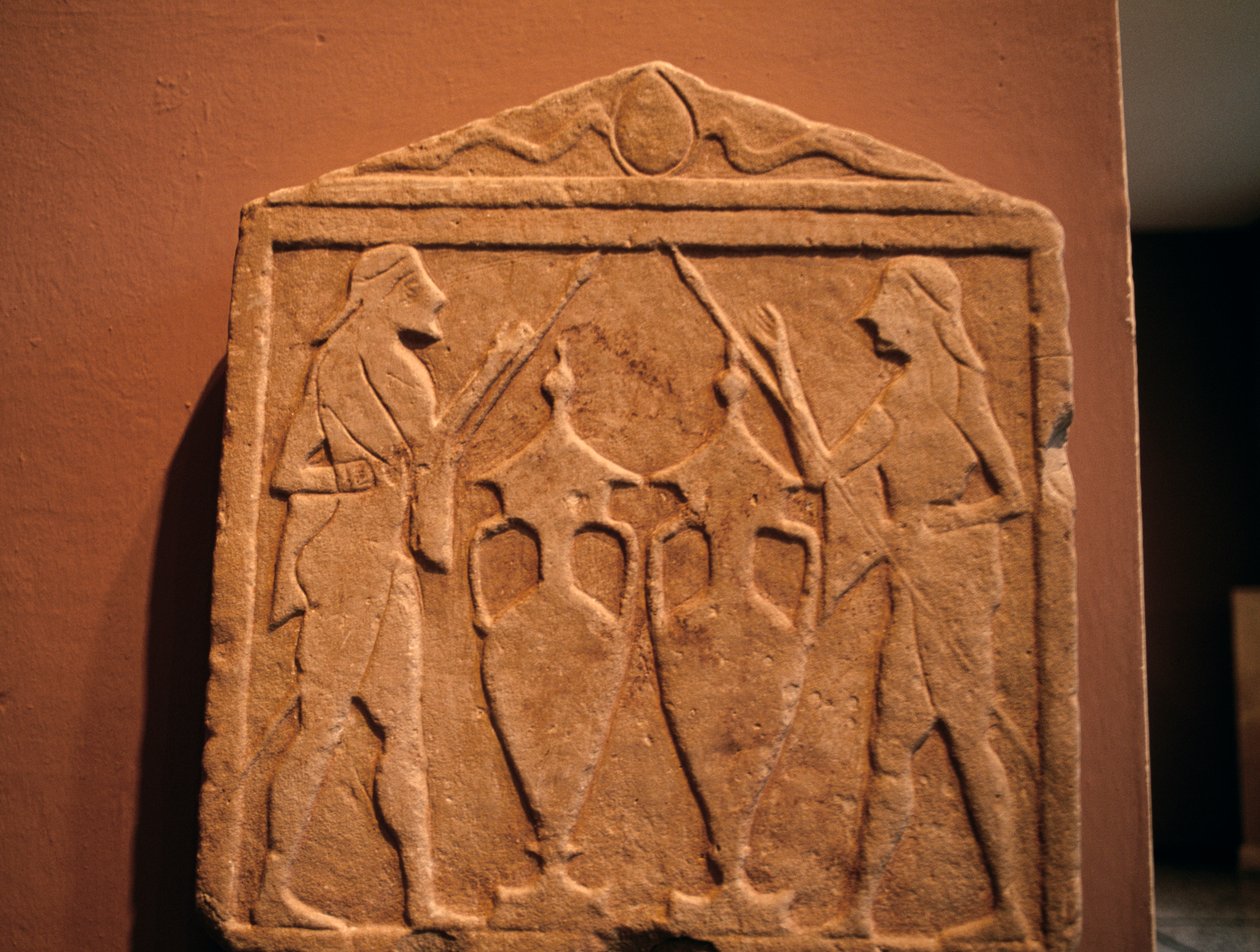 Reliëf met Kastor en Polydeukes, uit Sparta, Griekenland, Griekse beschaving door Unbekannt Unbekannt