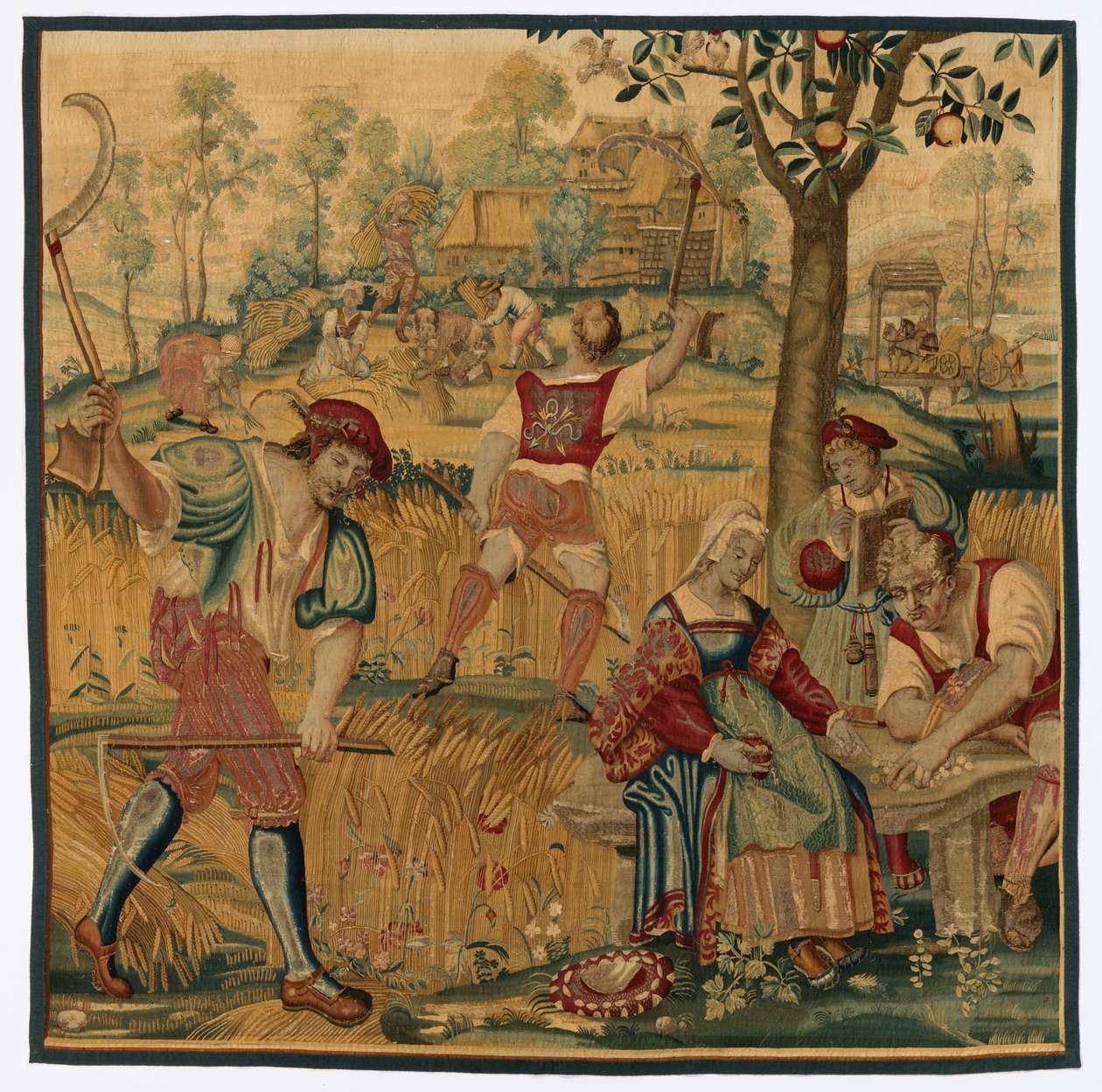 Zomer: Oogstscène door possibly by Gobelins Manufactory