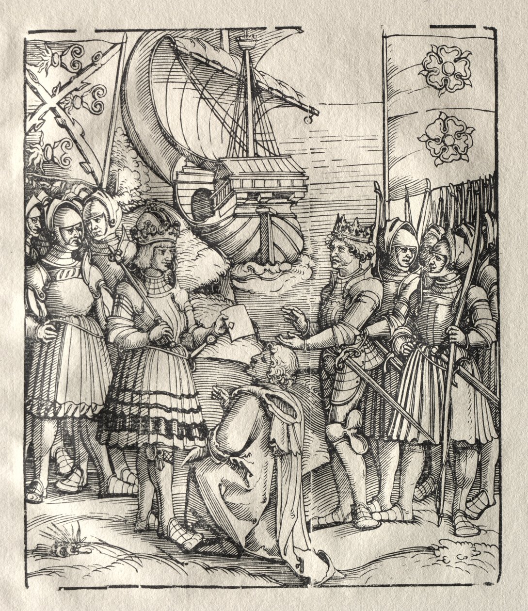 Maximiliaan sluit vrede met Hendrik VII door possibly by Peter Flötner