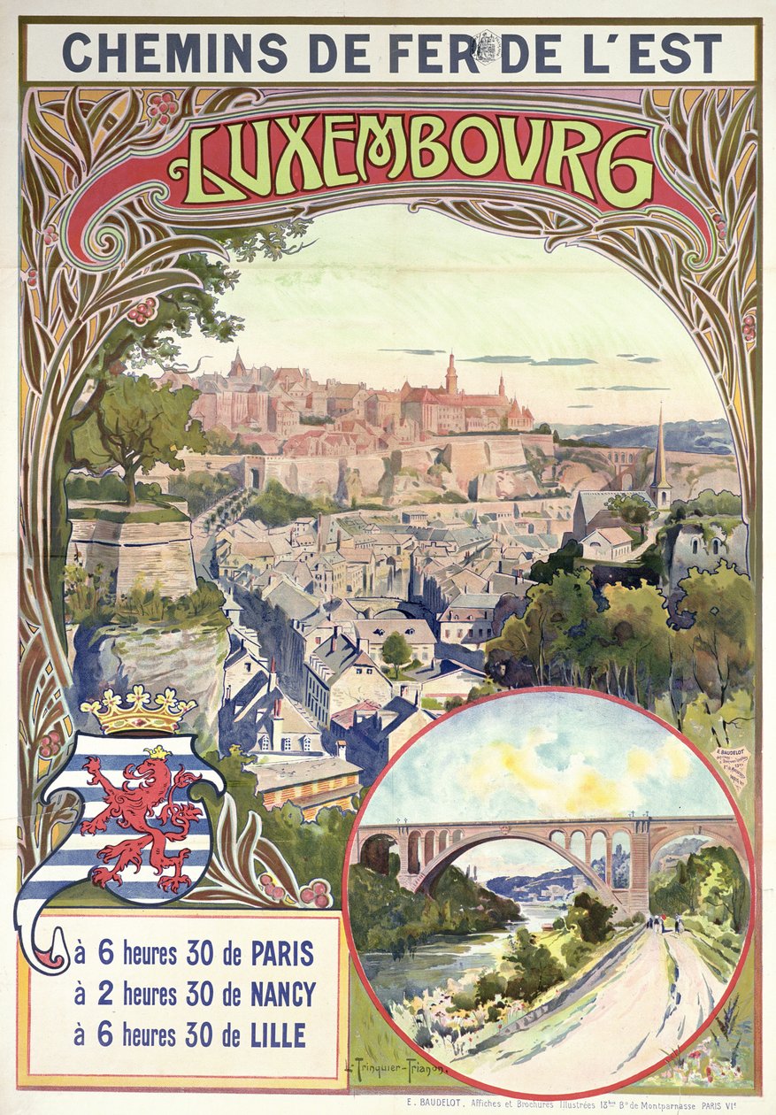 Poster die Luxemburg adverteert, c.1900 door pseudonym of Trinquier, Louis Trinquier Trianon