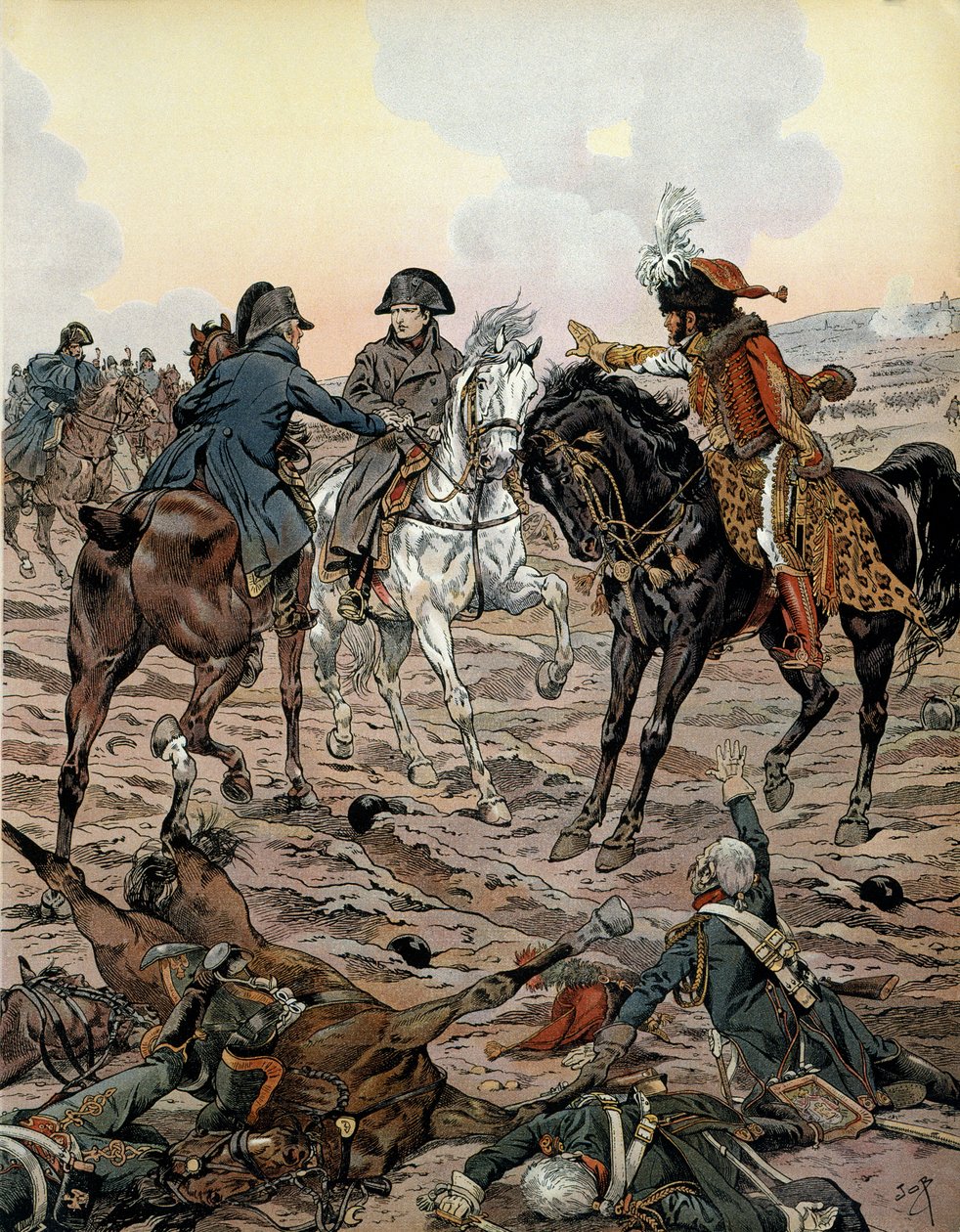 Campagne van Oostenrijk (1805): Bij de Slag om Ulm (tussen 15 en 17 oktober 1805) vroegen Louis Alexandre Berthier (1753-1815) en Joachim Murat (1767-1815) de keizer om zich van het slagveld te verwijderen voor zijn veiligheid. In 