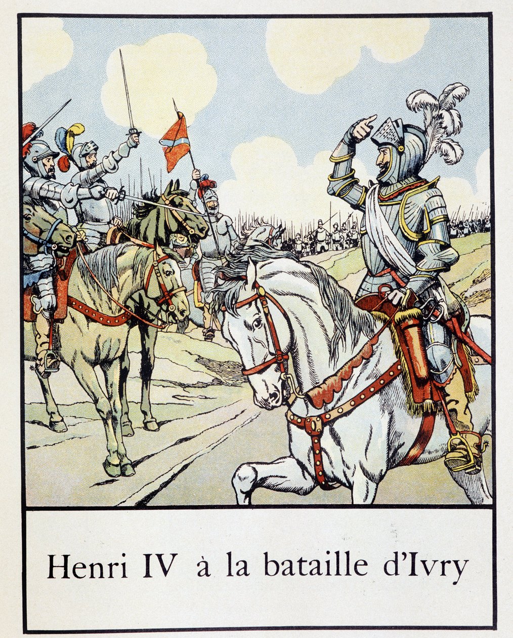 Henri IV (1553 - 1610) bij de Slag bij Ivry in 1590 - in 