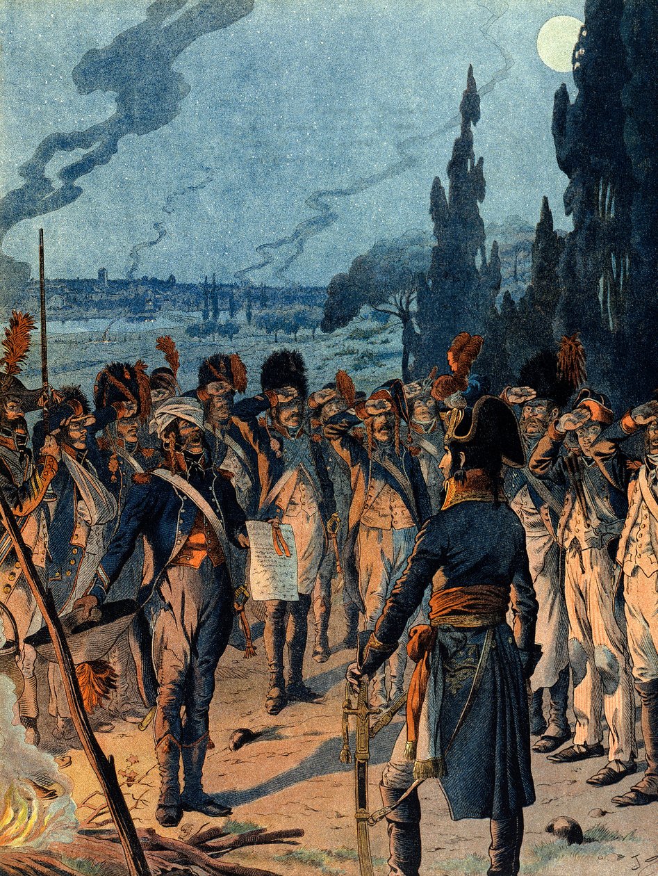 Italiaanse Campagne: Op de avond van de Slag bij Lodi op 10 mei door pseudonym for Onfray de Breville Jacques Job