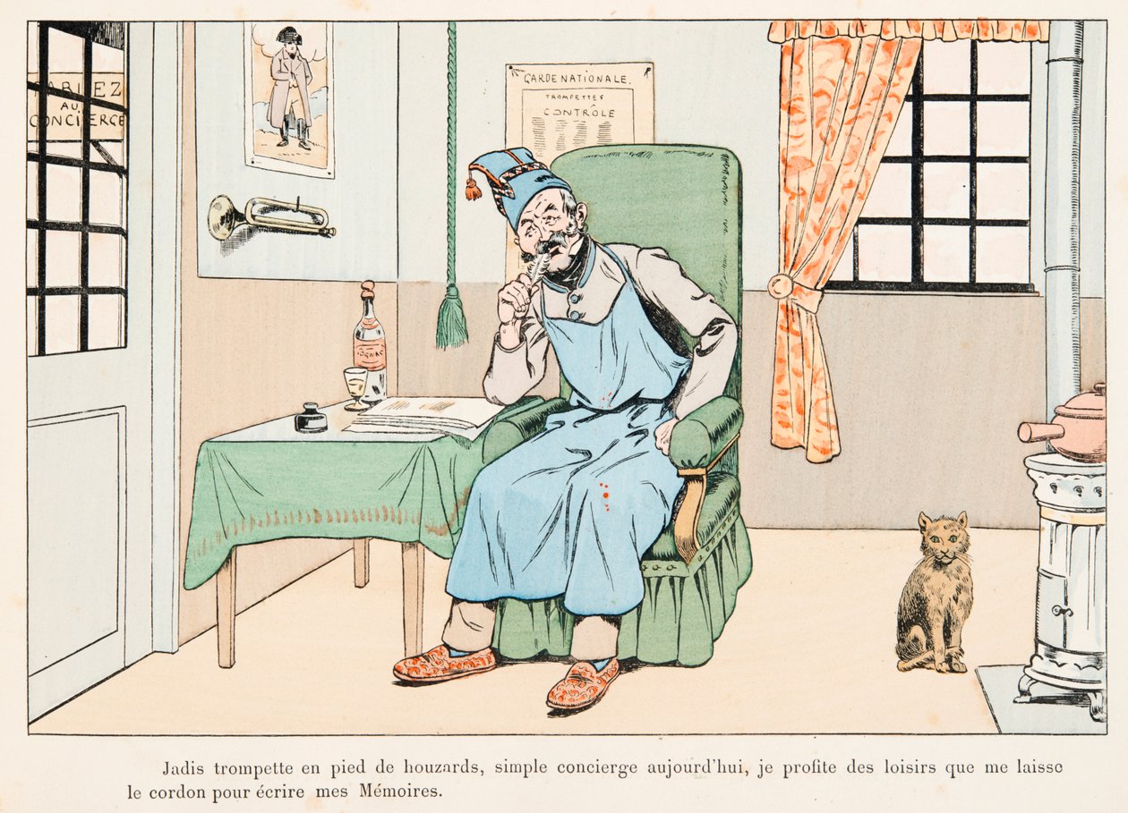 Jacques Marie Gaston Onfroy de Breville, bekend als JOB (1858-1931) - Half Balance Writing Memories, Privécollectie door pseudonym for Onfray de Breville Jacques Job