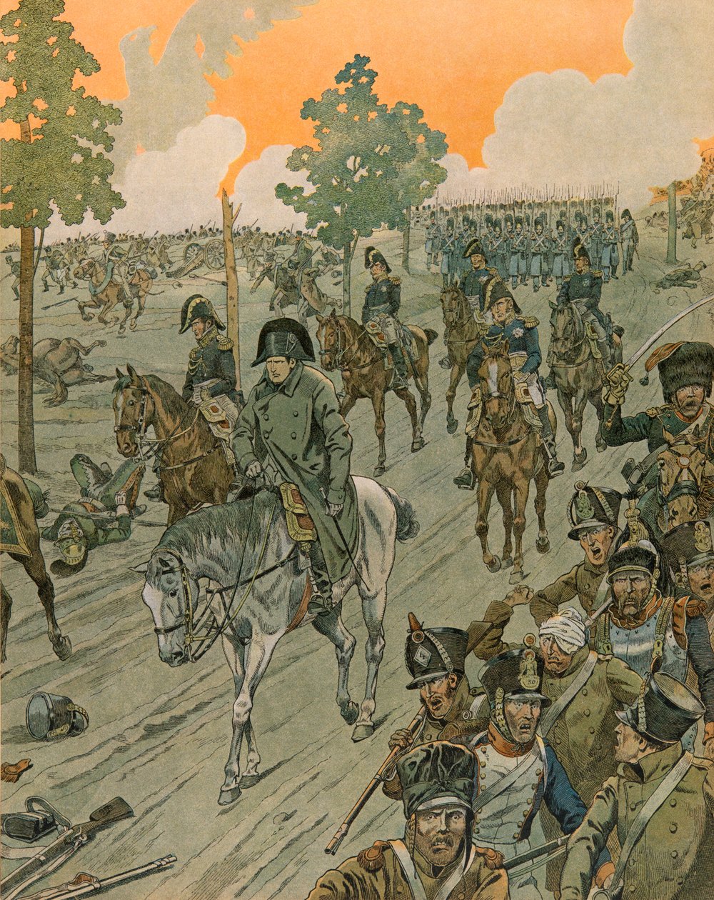 Geschiedenis van België: Waterloo op de avond van de slag (18 juni) door pseudonym for Onfray de Breville Jacques Job