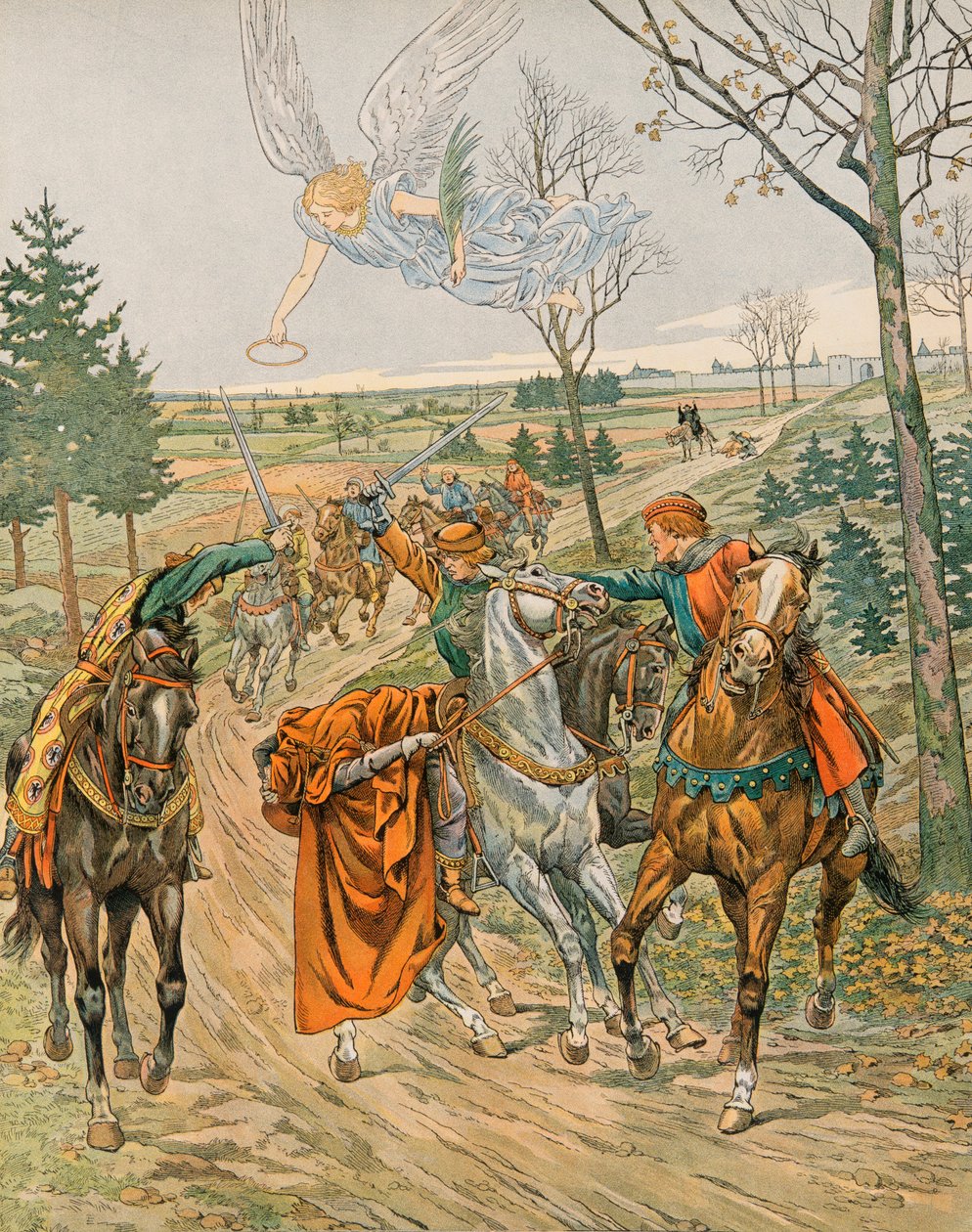 Geschiedenis van België: Sint Albert van Leuven (ca. 1166-1192), Prins van Luik wordt vermoord in Reims door de huurmoordenaars van Keizer Hendrik VI in 1192 door pseudonym for Onfray de Breville Jacques Job