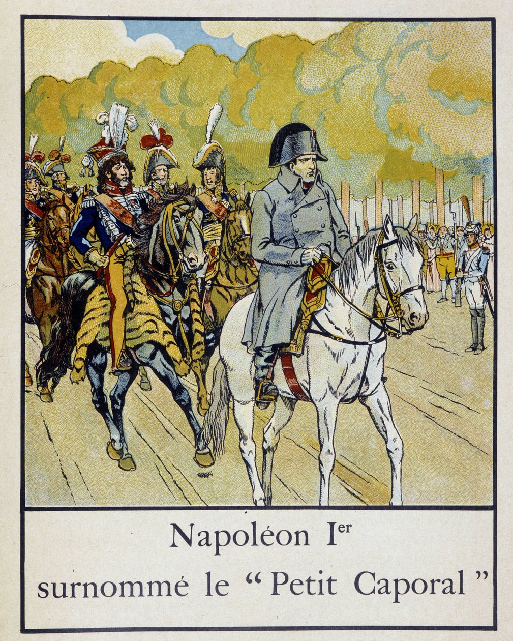 Napoleon 1er bijgenaamd de Kleine Korporaal - in Petite histoire de France door Jacques Bainville, ill. door Job, ed. Mane door pseudonym for Onfray de Breville Jacques Job