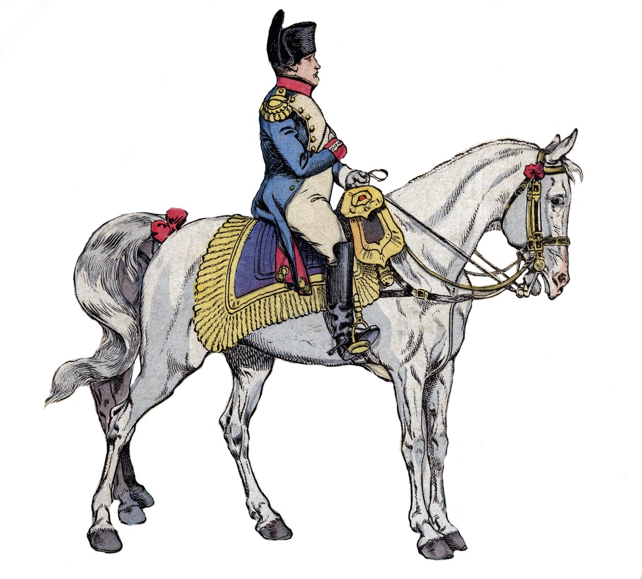Napoleon te paard - lithografie door Job (Jacques Onfroy de Breville) uit 