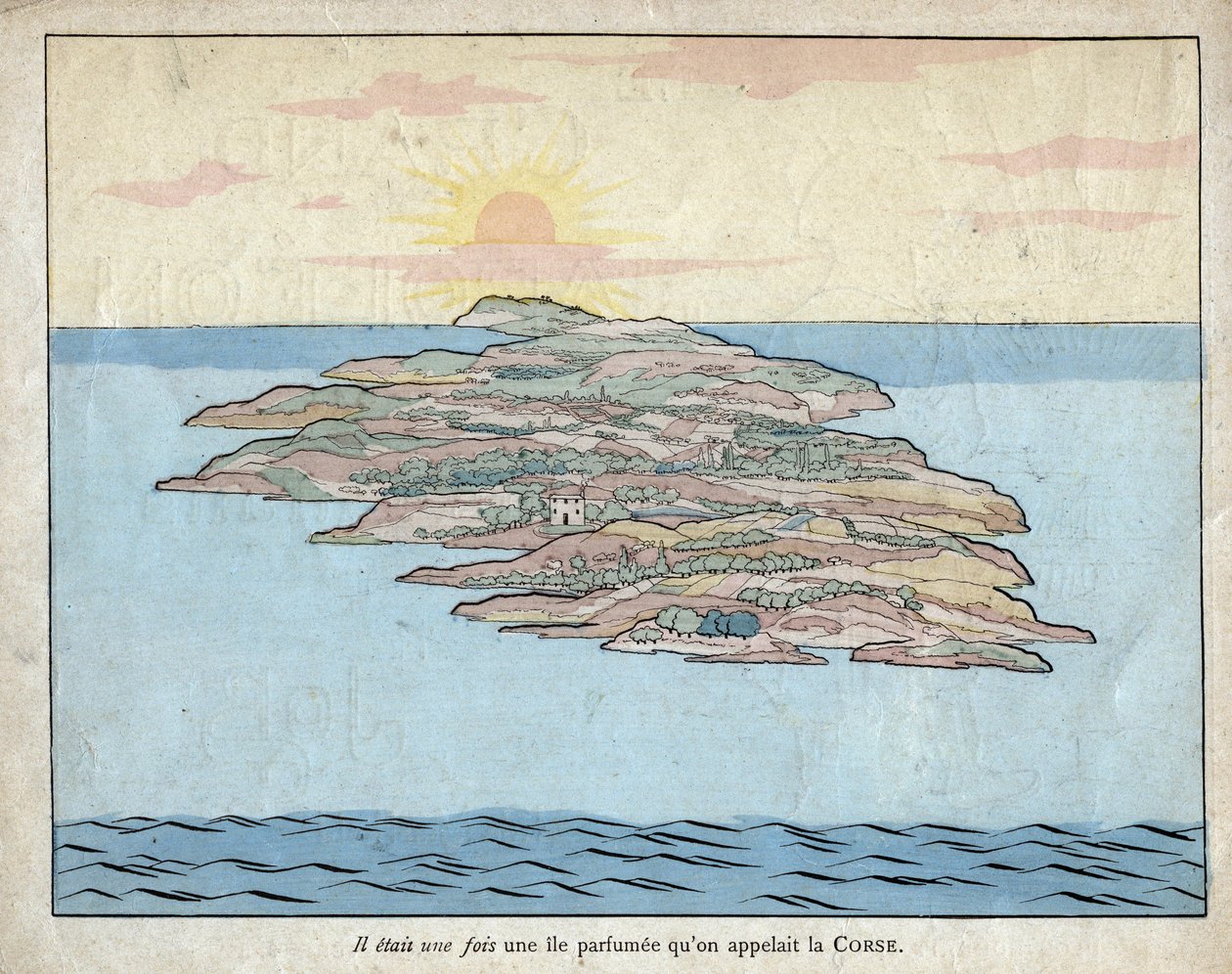 Er was eens een geurig eiland genaamd Corsica - lithografie door Job (Jacques Onfroy de Breville) uit 