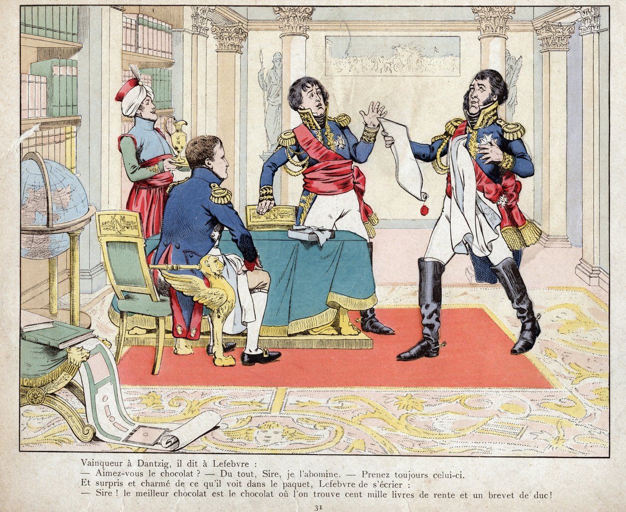 Napoleon en Lefebvre bij het beleg van Danzig, 24 mei 1807 (lithografie door Job) door pseudonym for Onfray de Breville Job