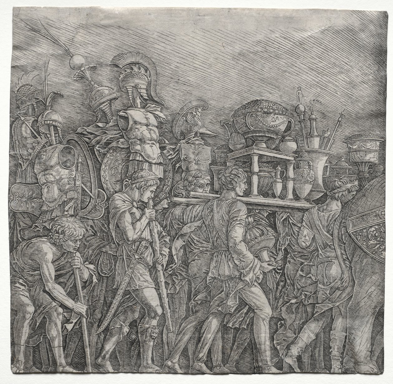 De triomfen van Caesar: De borstkurasdragers door school of Andrea Mantegna
