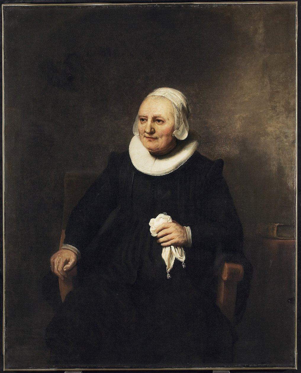 Portret van een Zittende Vrouw met een Zakdoek, 1644 door studio of Rembrandt Harmensz. van Rijn