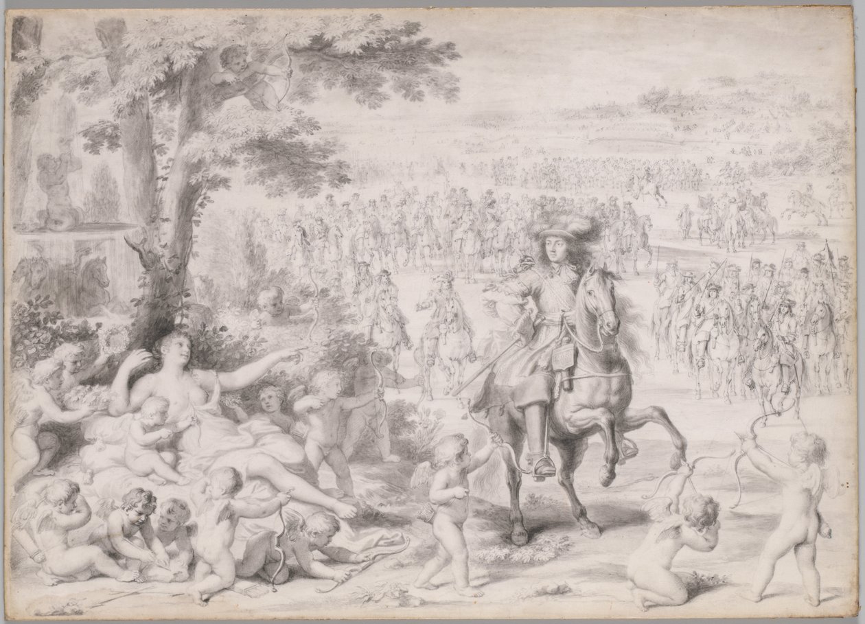 Lodewijk XIV gevangen door Venus door studio of Charles Le Brun