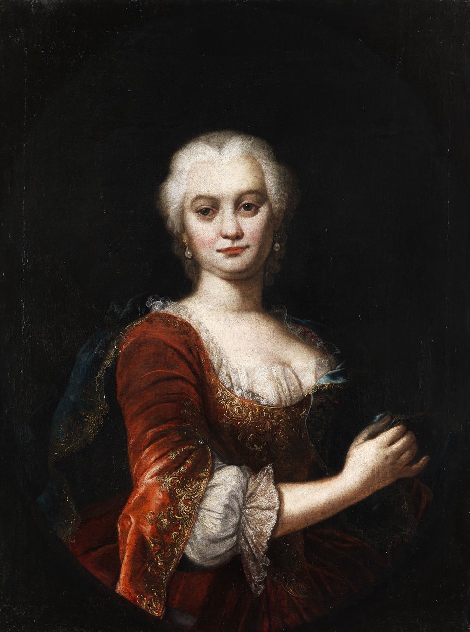 Portret van een dame door succesion of Ádám Mányoki