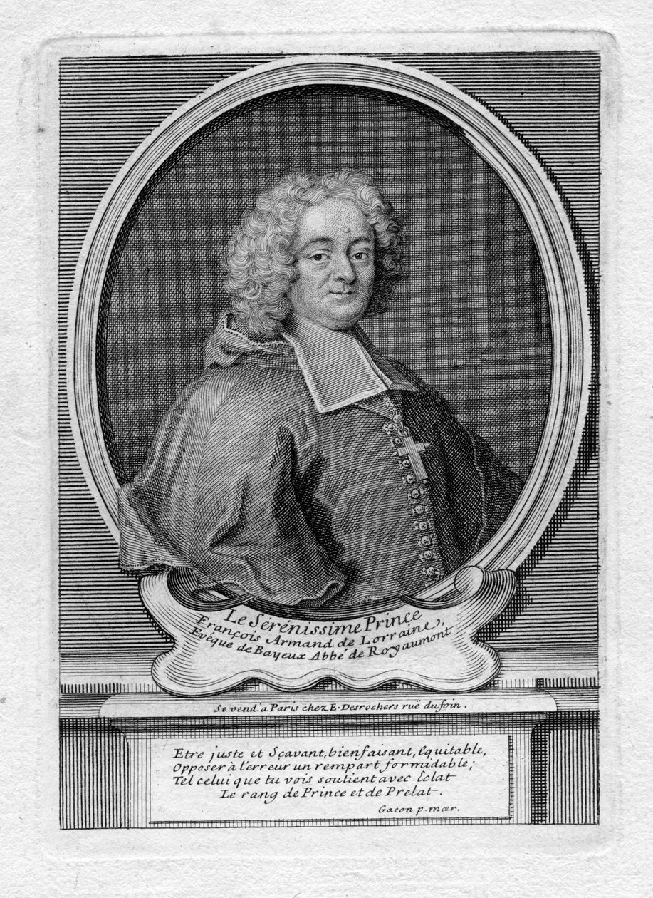 Portret van François-Armand de Lorraine-Armagnac door Etienne Jehandier Desrochers