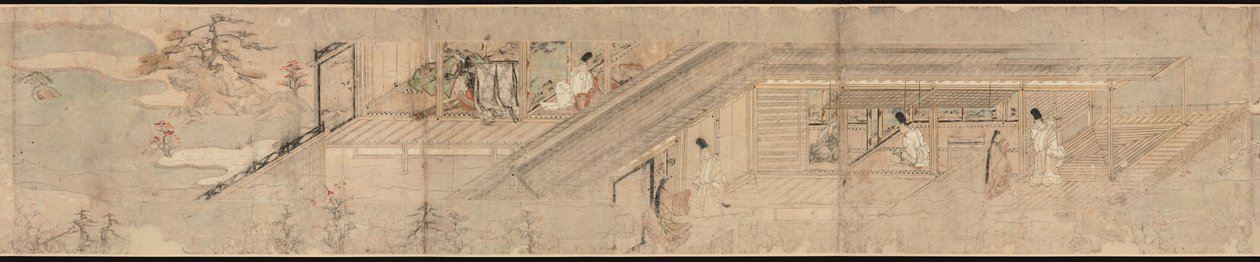 Verhalende Beeldrol over Liefdesromance van Edelman en Meisje in Sumiyoshi door Unknown artist