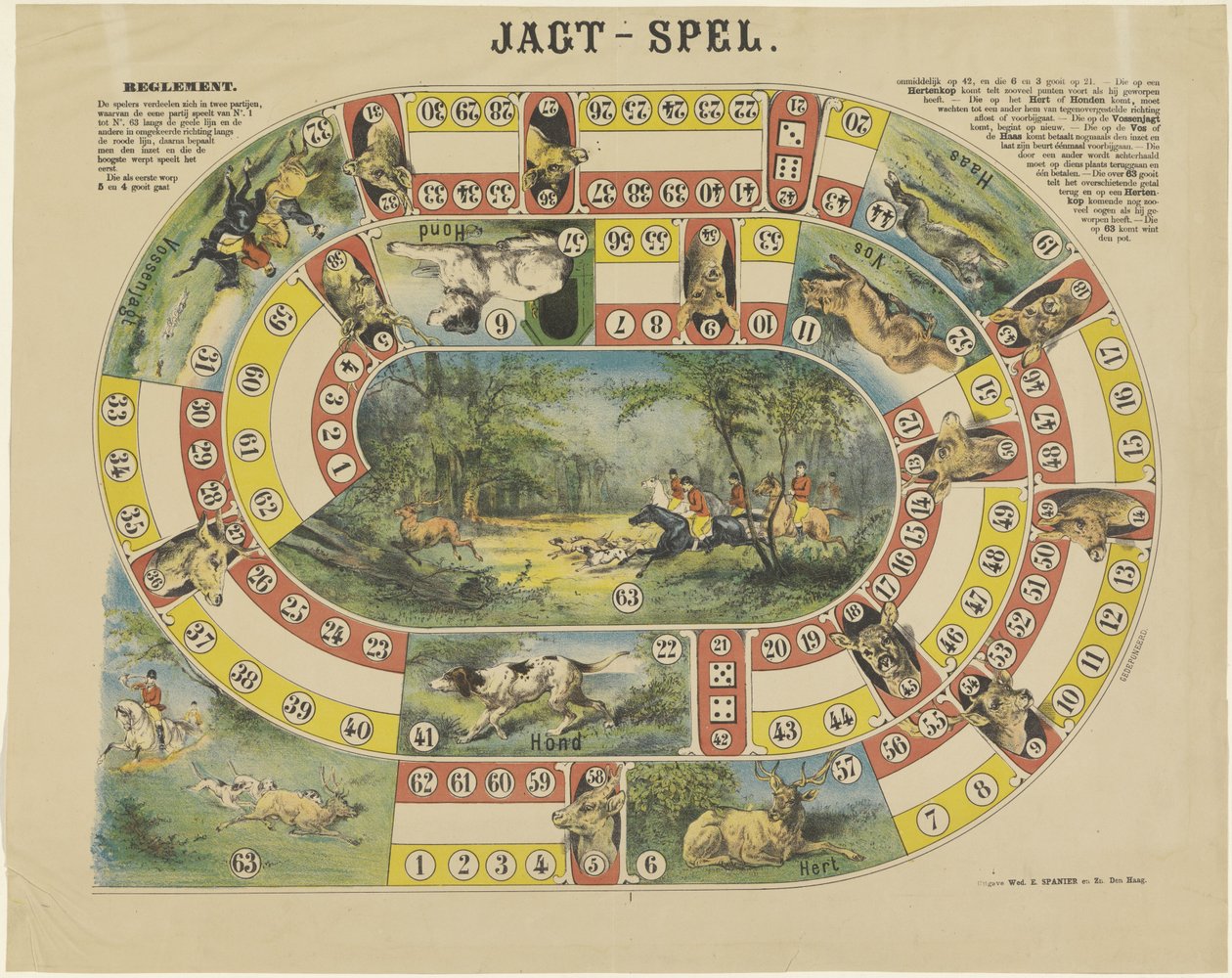 Jagt-Spel door weduwe Elias Spanier and Zn