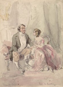 Scène uit Vanity Fair: Jos en Becky, 1848-80 door Jerry Barret