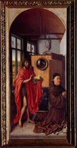 Sint Jan de Doper en de Franciscaanse broeder Henri de Werl door Master of Flémalle