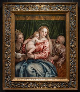 Madonna en Kind Jezus tussen S. Catharina van Alexandrië en Petrus