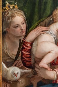 Madonna en kind Jezus tussen S. Catharina van Alexandrië en Petrus (detail) door (1528 88) Veronese