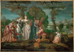 Mozes gered uit de wateren ... (schilderij op doek)