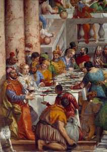 De bruiloft van Kana, detail: De maaltijd van de prinsen (fresco) door Veronese