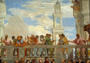 De bruiloft te Kana, detail: balkon door Veronese