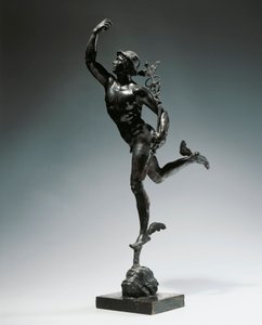 Italië, Milaan, Toscane regio, bronzen beeldje van Vliegende Mercurius door Giambologna