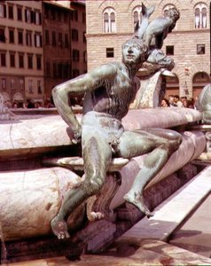De fontein van Neptunus (detail)