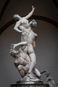 De verkrachting van Proserpina, renaissancebeeldhouwwerk door Giambologna, Florence, Italië