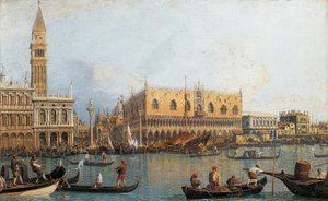 Italië, Florence, geschilderd uitzicht op het hertogelijk paleis in Venetië door (1697 1768) Canaletto