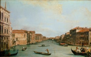 Het Grote Kanaal gezien vanaf het Palazzo Balbi (Il Canal Grande da Palazzo Balbi). Uitzicht op Venetië langs het kanaal. Schilderij door Giovanni Antonio Canal, bekend als Canaletto (1697-1768). Olieverf op doek. Dim: 45x73cm. Firenze, Galleria degli Uffi door Canaletto